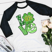 Monogram LOVE & Clover St Patricks Day Tee