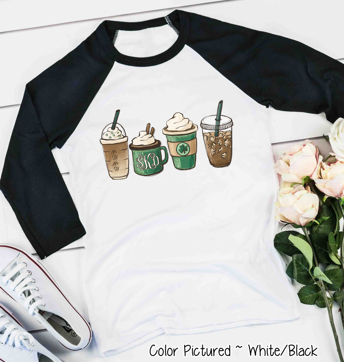 Monogram St Patricks Day Coffee Tee