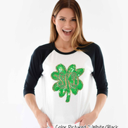 Monogram Gold Accent Clover St Patricks Day Tee