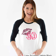 Monogram Pink Leopard Print Lips Valentine Shirt