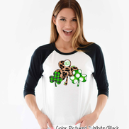 Monogram Leopard Plaid & Dot Shamrock Trio St Patricks Day Tee