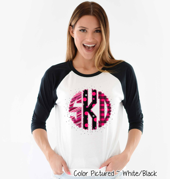 Monogram Pink, Black, Silver Print Valentine Shirt