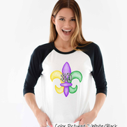 Monogram Fleur De Lis Mardi Gras Tee