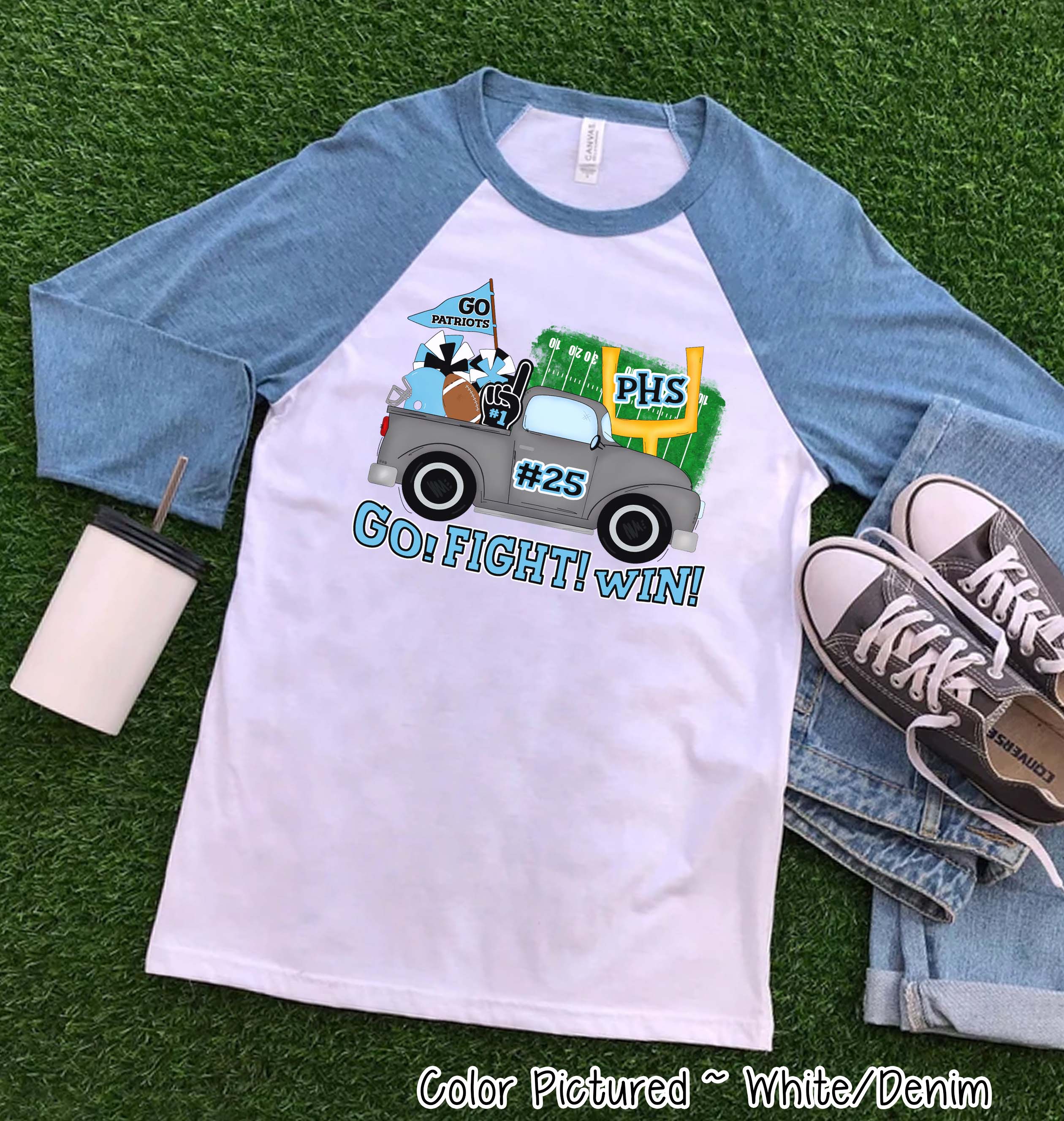 Personalized Cute Football Truck Game Day Fan Tee