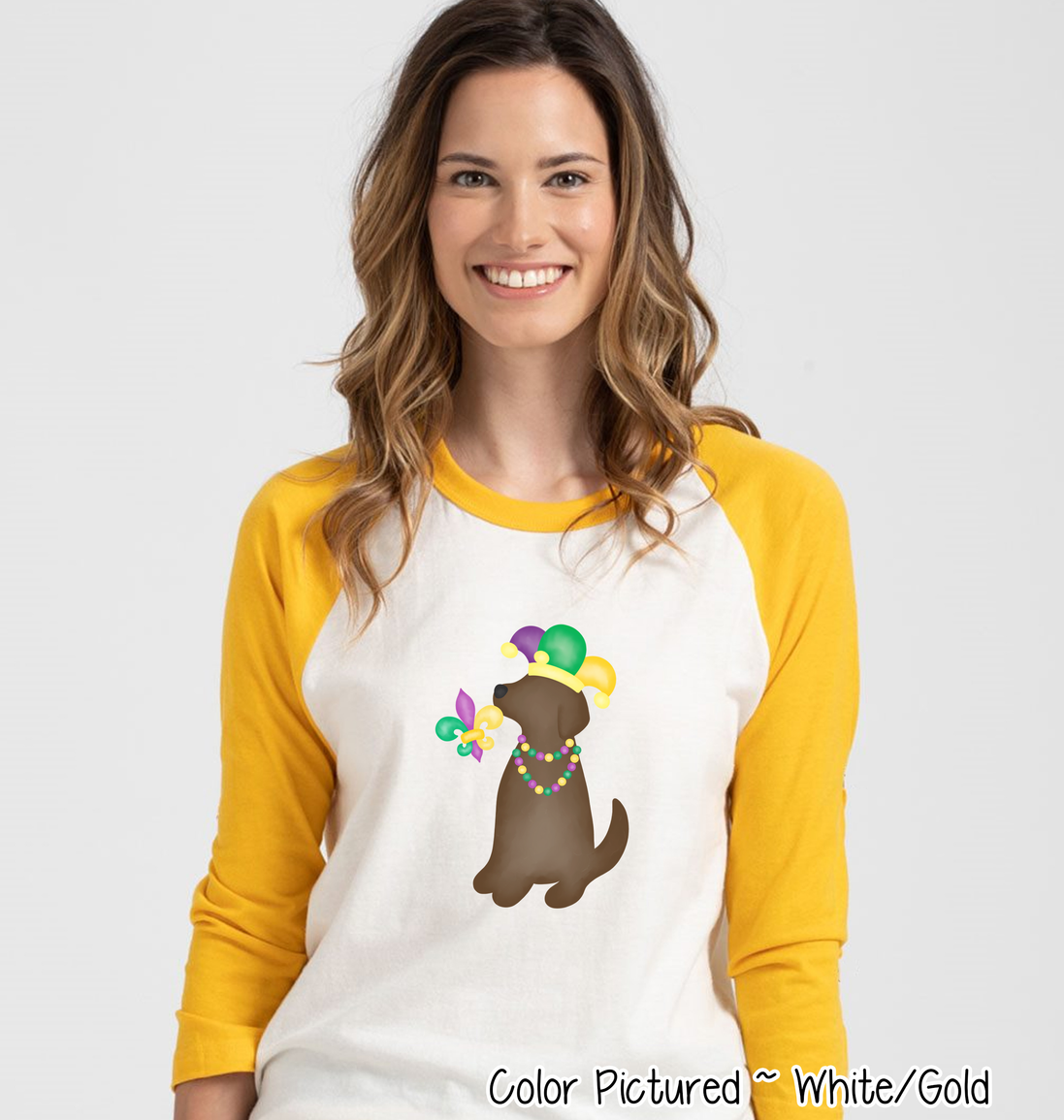 Brown Lab Mardi Gras Tee
