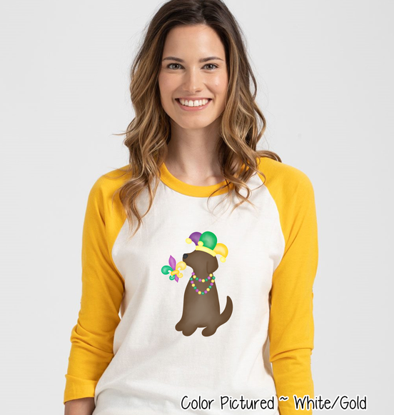 Brown Lab Mardi Gras Tee