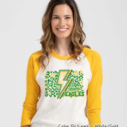 Personalized Leopard Lighting School Spirit Fan Tee