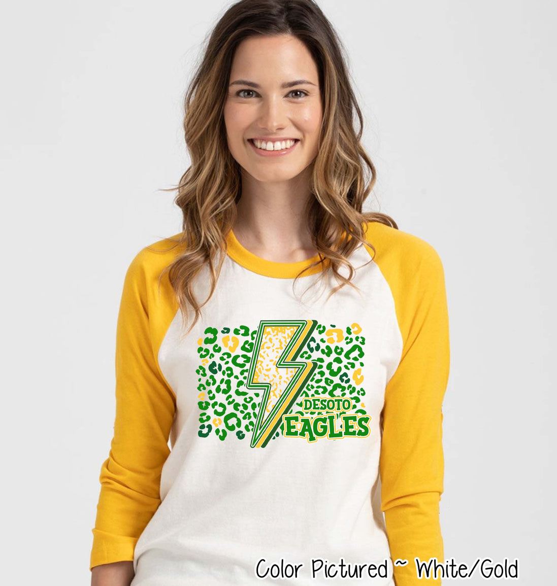Personalized Leopard Lighting School Spirit Fan Tee