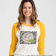 Personalized Leopard Volleyball Fan Tee