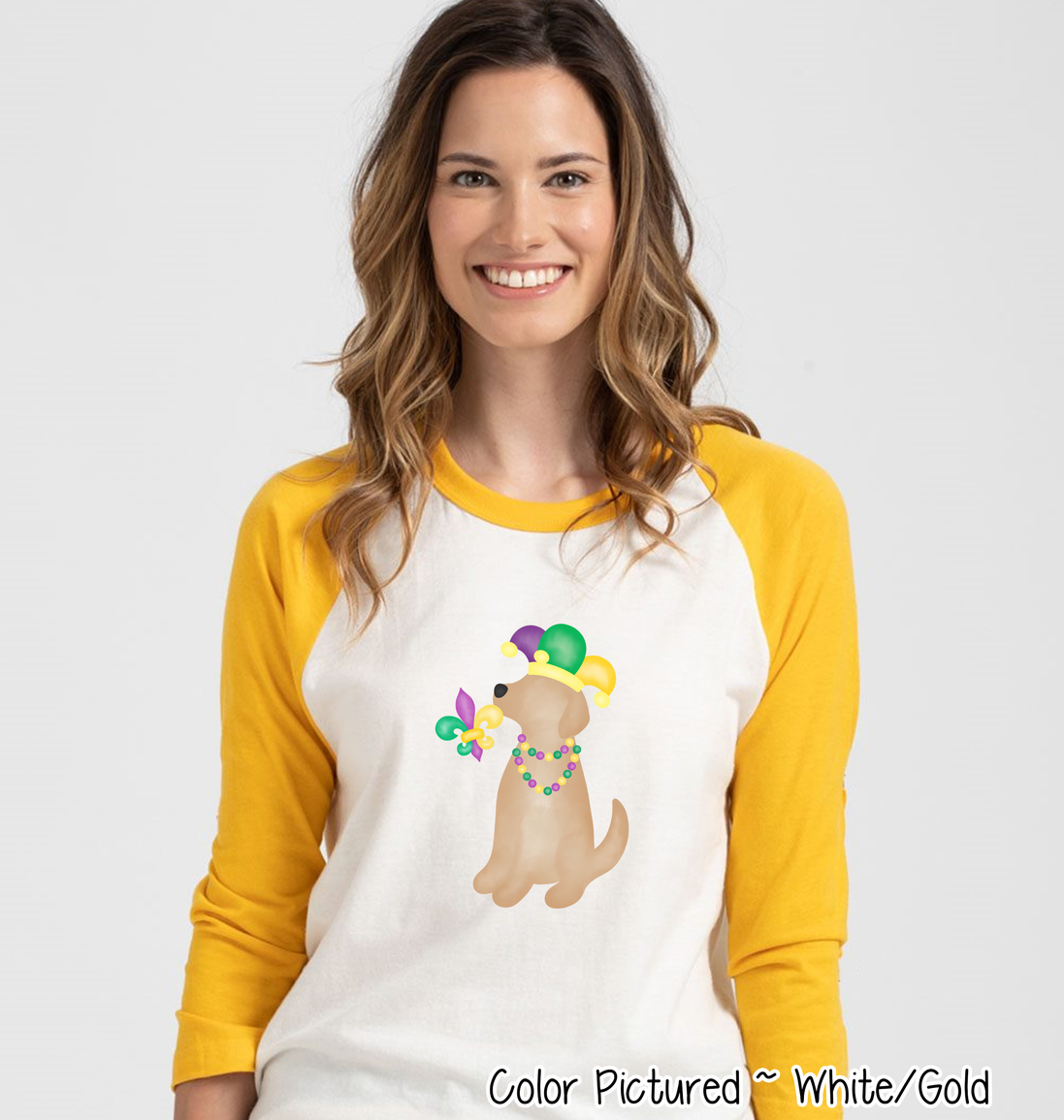 Yellow Lab Mardi Gras Tee