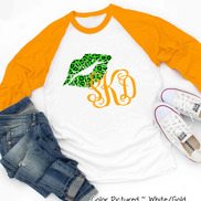 Monogram Leopard St Patricks Day Lips Tee