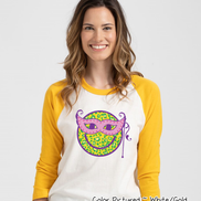 Masked Smiley Face Mardi Gras Tee