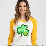 Monogram Watercolor Shamrock St Patricks Day Tee