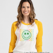 Retro Colorful Feelin Lucky Smiley Face St Patricks Day Tee