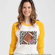 Personalized Leopard Football Number Game Day Fan Tee