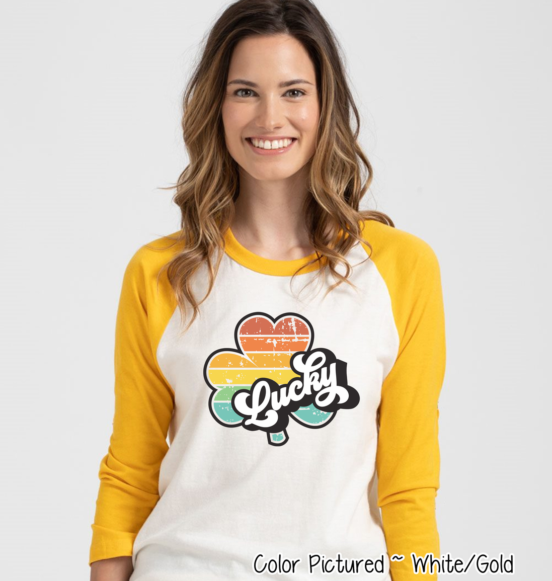 Lucky Retro Shamrock St Patricks Day Tee