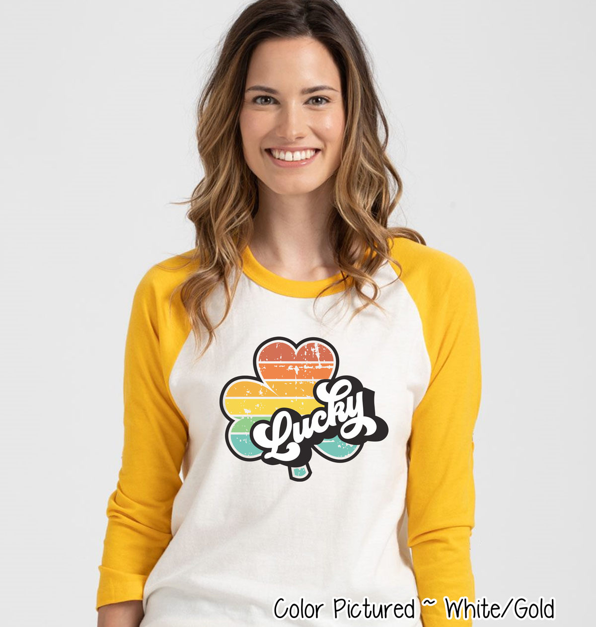 Lucky Retro Shamrock St Patricks Day Tee