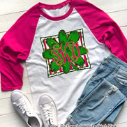 Monogram St Patricks Day Clover Tee