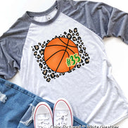 Personalized Leopard Basketball Fan Tee