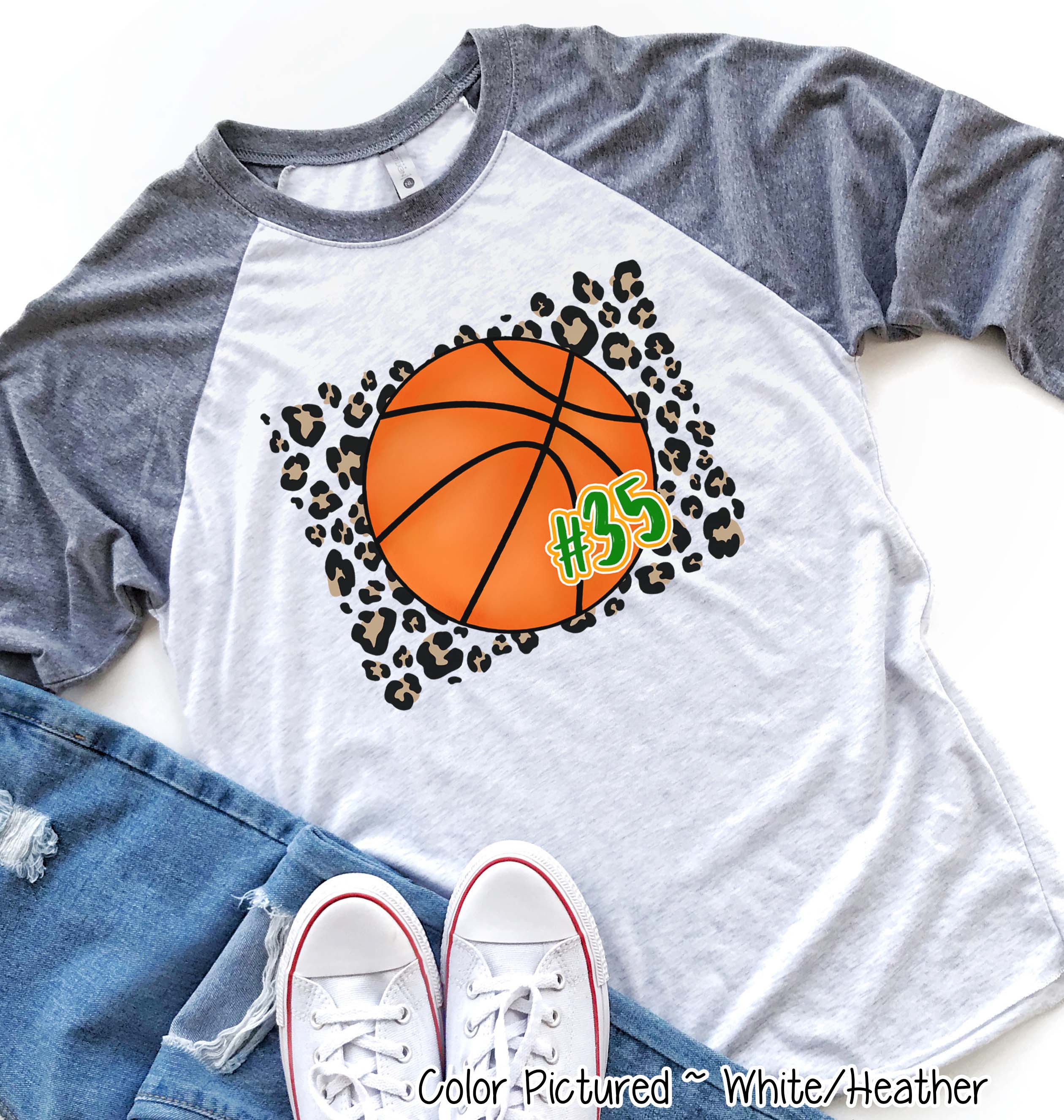 Personalized Leopard Basketball Fan Tee
