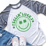 Retro Feelin Lucky Smiley Face St Patricks Day Tee
