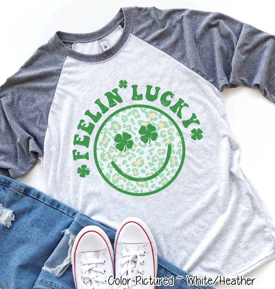 Retro Feelin Lucky Smiley Face St Patricks Day Tee