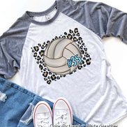 Personalized Leopard Volleyball Fan Tee