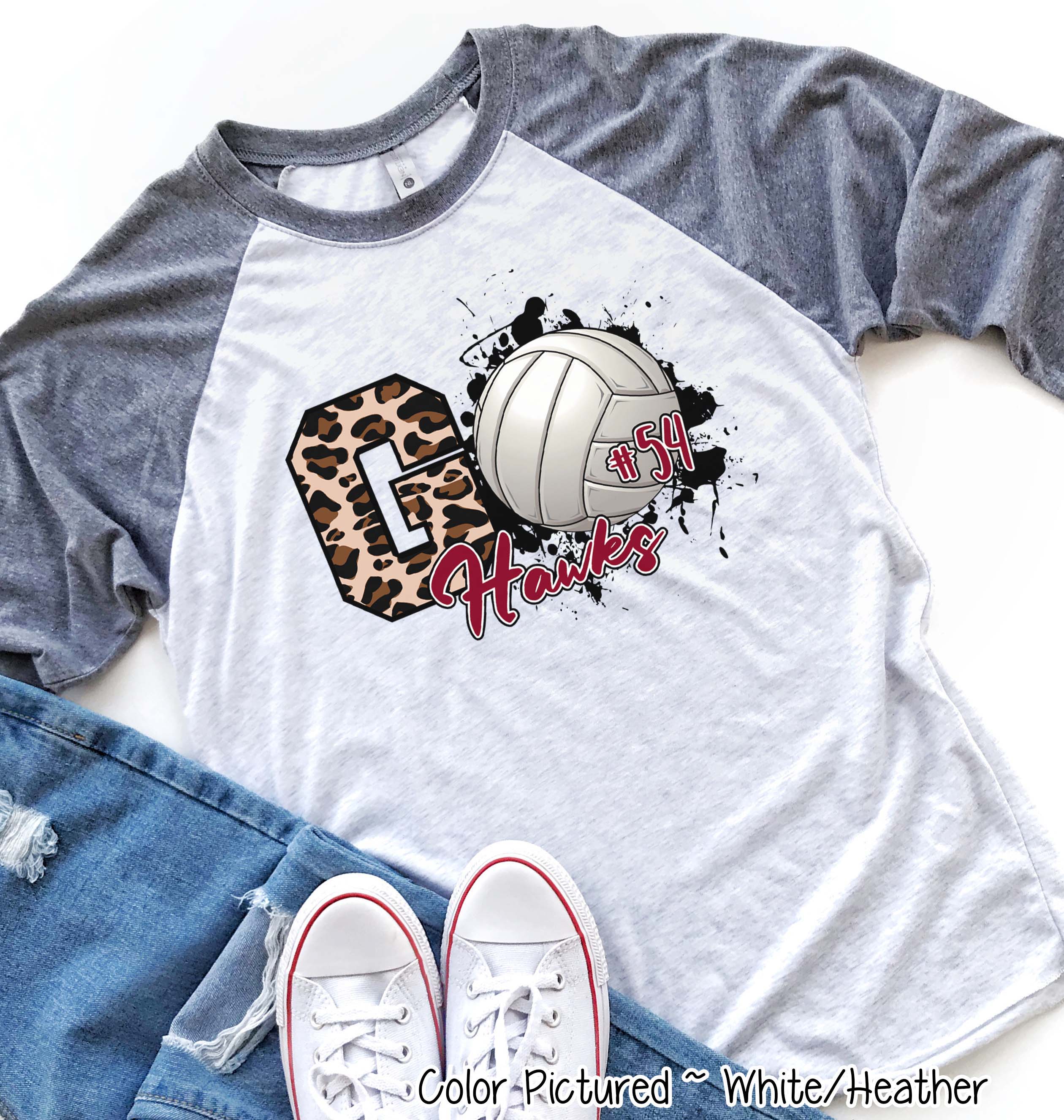 Personalized Leopard Go Volleyball Fan Tee