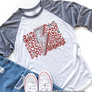 Personalized Leopard Lighting School Spirit Fan Tee