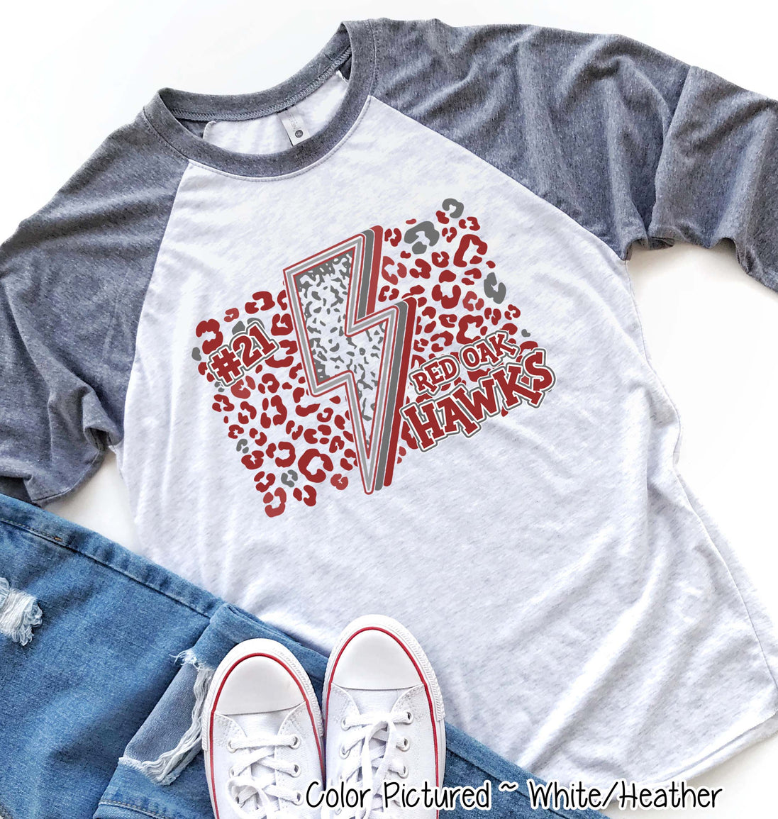 Personalized Leopard Lighting School Spirit Fan Tee