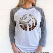 Volleyball Leopard Big Monogram Tee