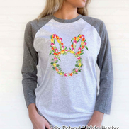 Bunny Head with Tulips Easter Tee