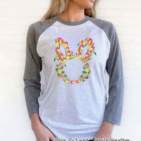 Bunny Head with Tulips Easter Tee