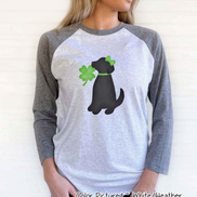 Black Lab Girl with Bow St Patricks Day Tee