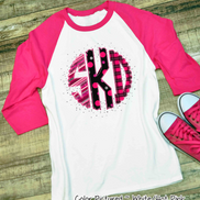 Monogram Pink, Black, Silver Print Valentine Shirt