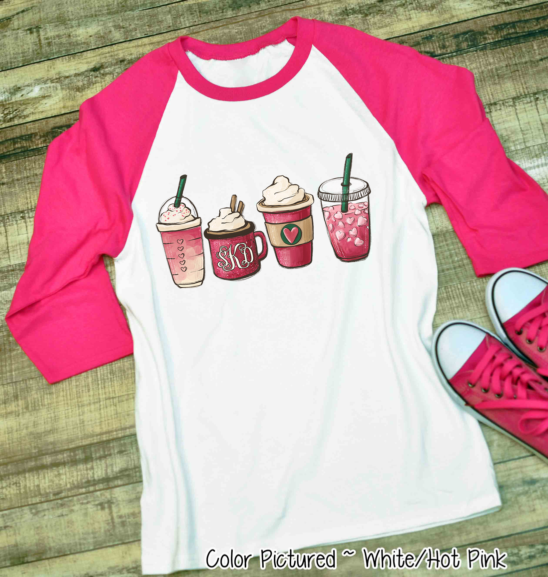 Monogram Coffee Drinks Valentine Shirt