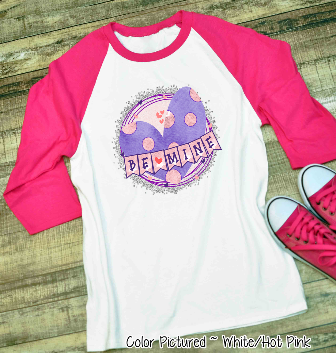 Be Mine Purple Polka Dot Heart Valentine Shirt