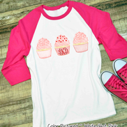Monogram Cupcake Trio Valentine Shirt