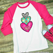 Monogram Heart Trio with Gold Accent Valentine Shirt