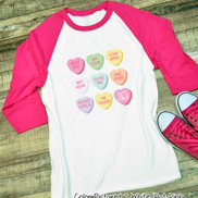 Monogram Conversation Hearts Grid Valentine Shirt