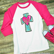 Monogram Cross and Heart with Gold Accents Shirt