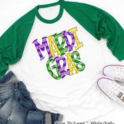 Mardi Gras Doodle Letters Tee