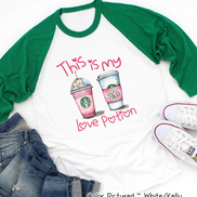 Monogram Love Potion Starbucks Coffee Valentine Shirt