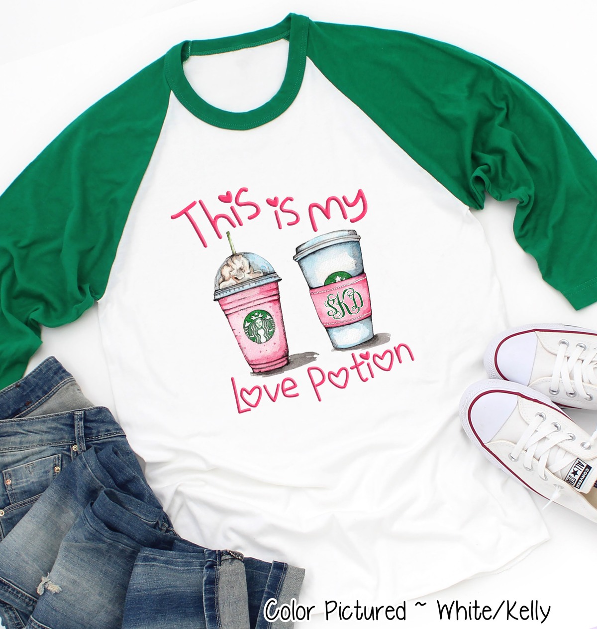 Monogram Love Potion Starbucks Coffee Valentine Shirt