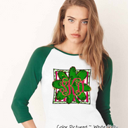 Monogram St Patricks Day Clover Tee