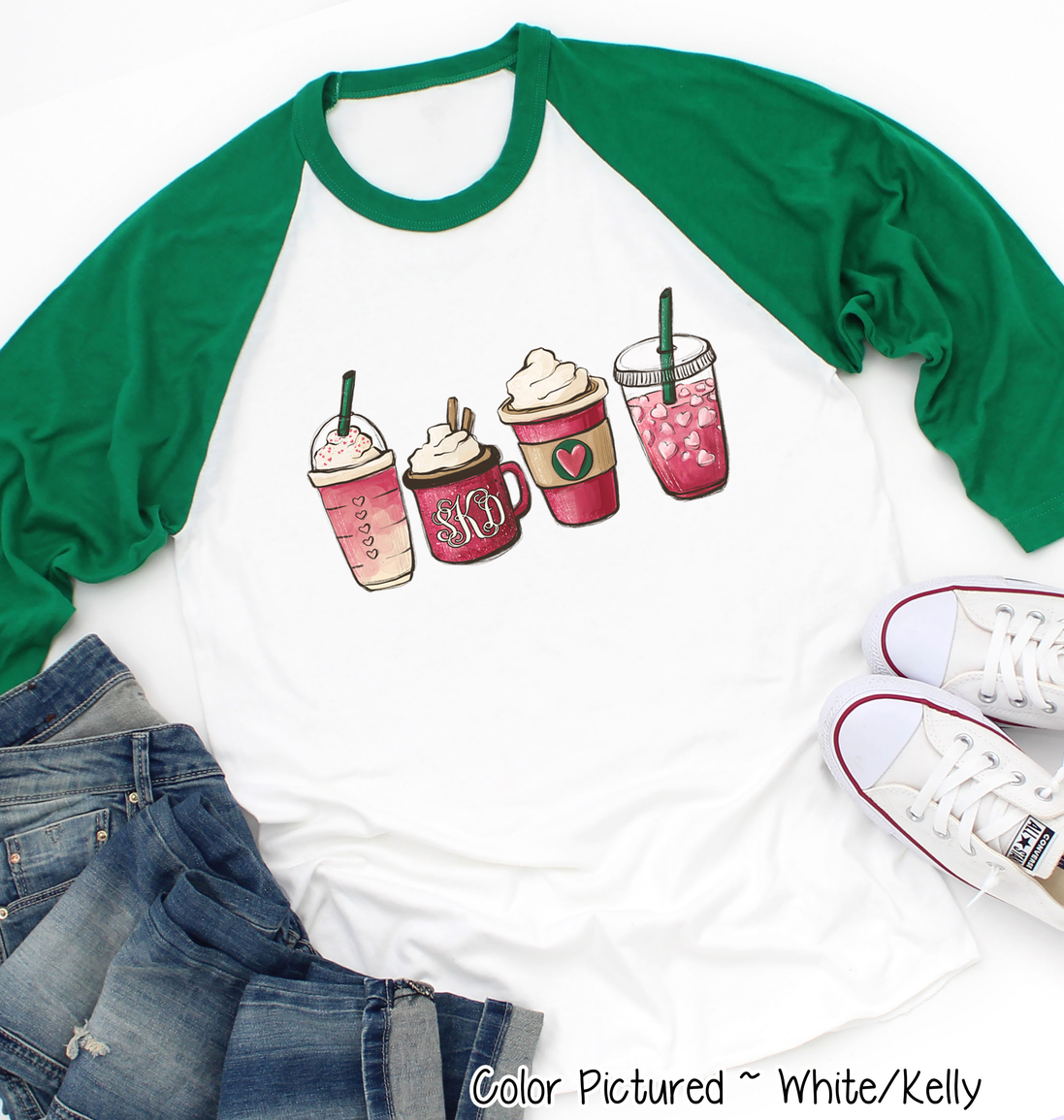 Monogram Coffee Drinks Valentine Shirt