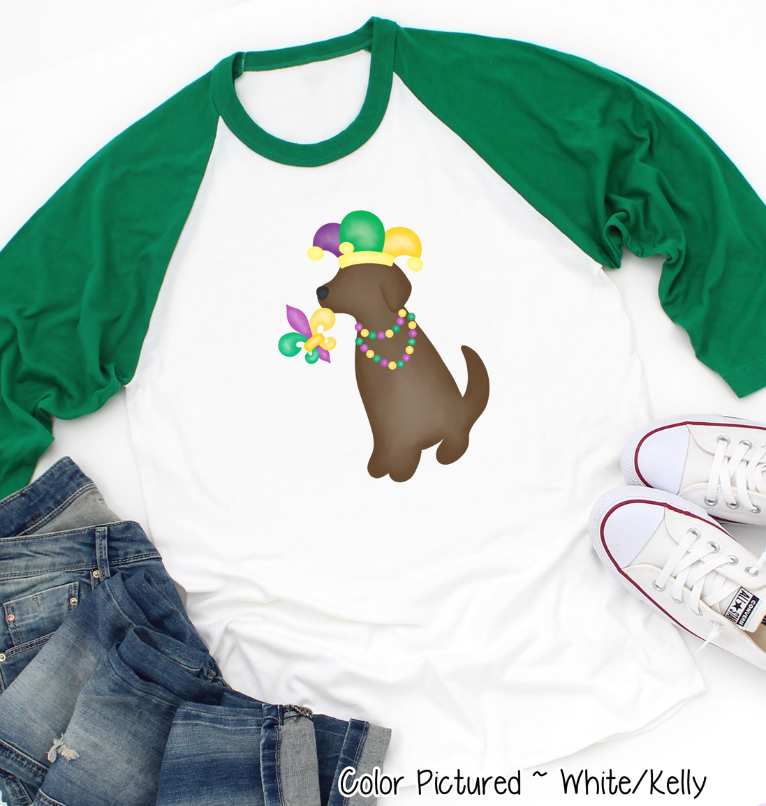 Brown Lab Mardi Gras Tee