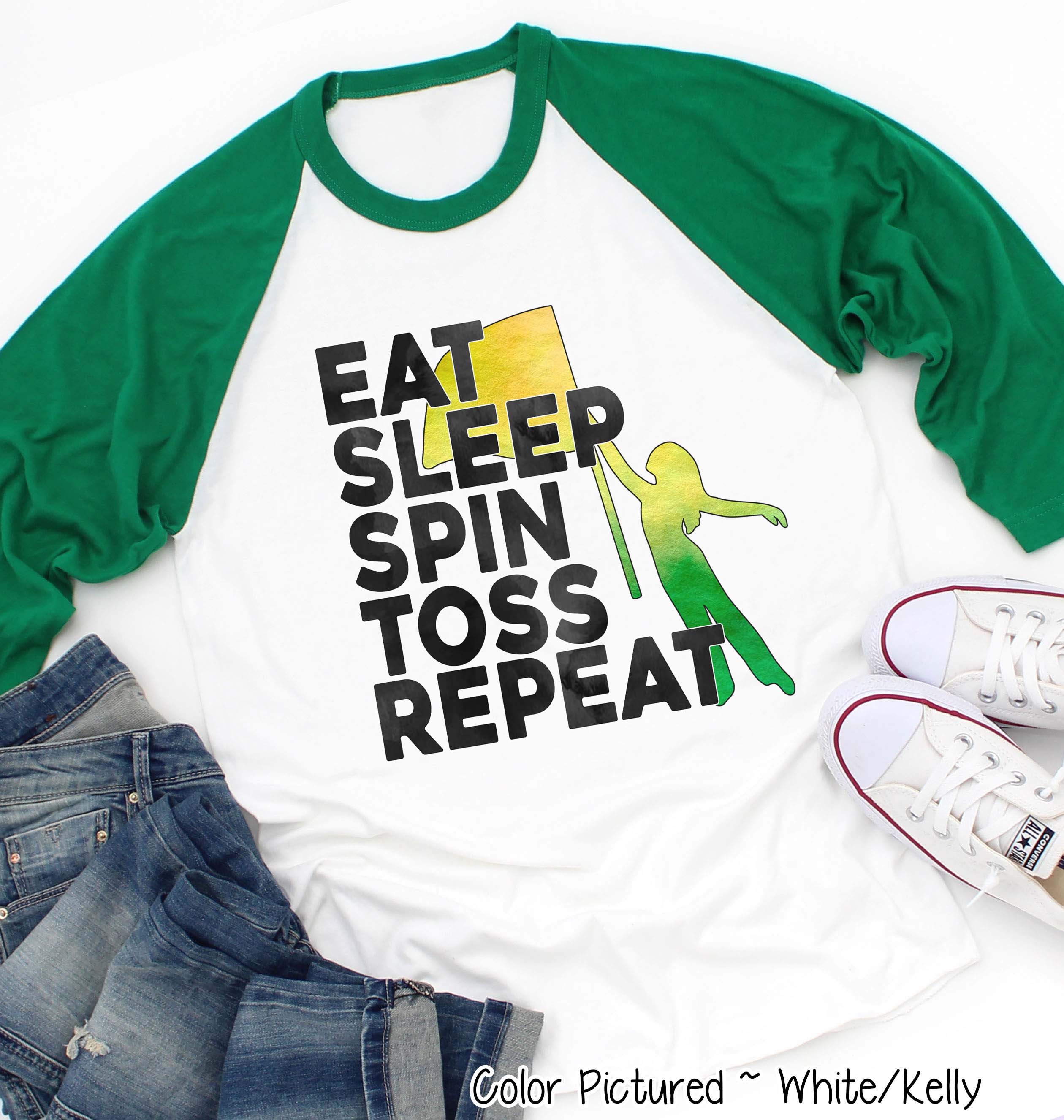 Personalized Eat Sleep Spin Toss Repeat Color Guard Tee