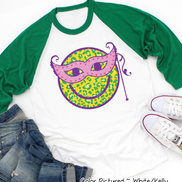Masked Smiley Face Mardi Gras Tee