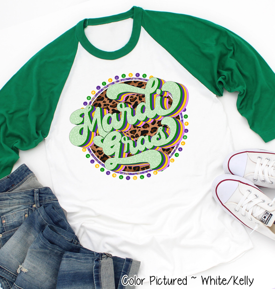 Retro Leopard Mardi Gras Tee